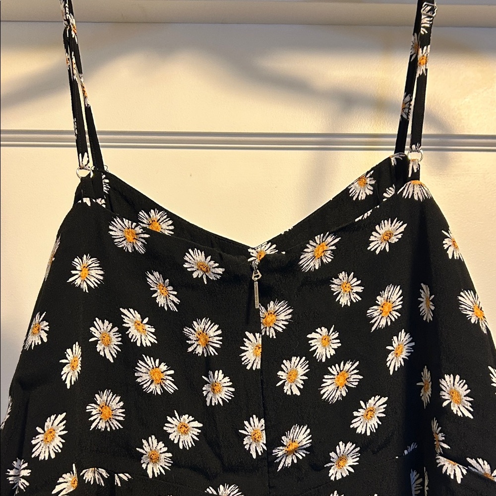 Calvin Klein Jeans Black Daisy Print Spaghetti Strap Dress - Size L, NWOT - Picture 7 of 14